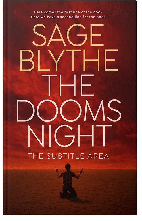 Front view of Dark Burgundy #34978 - Premade Apocalyptica Book Cover