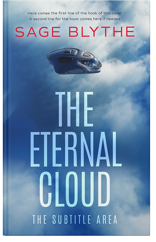 Front view of Premade Science Fiction Book Cover - Hippie Blue