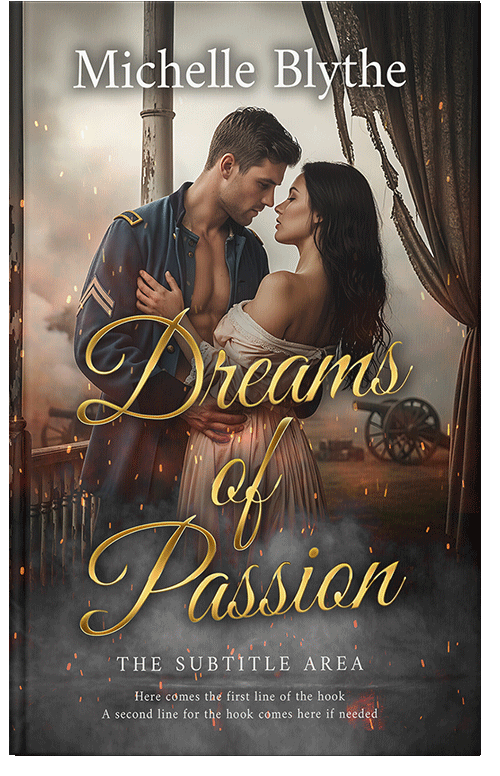 Front view of Premade Romance Book Cover - Taupe