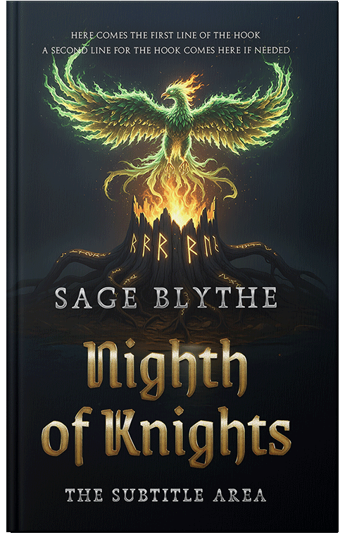 Front view of Black #35315 - Premade Fantasy Book Cover