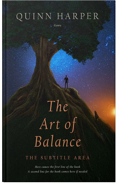 Front view of Black #35507 - Premade Fantasy Book Cover