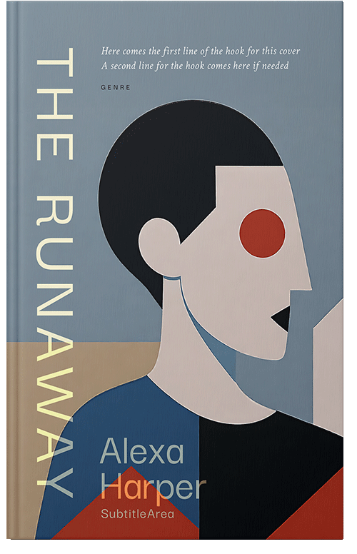 Front view of Premade Abstract Book Cover - Slate Gray