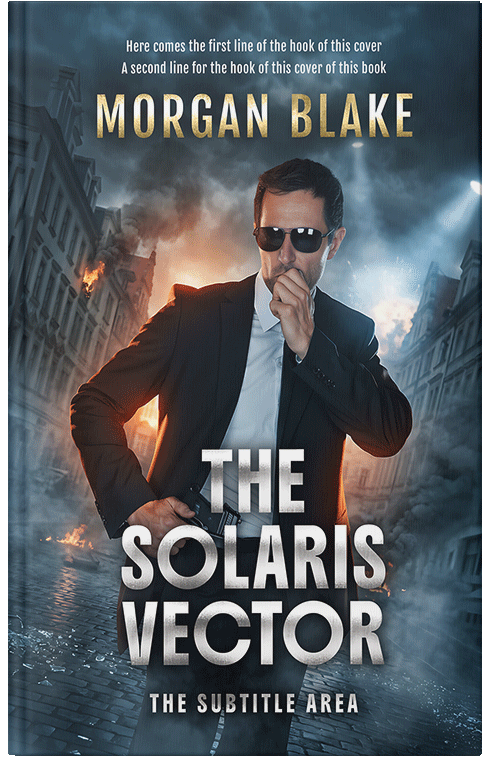 Front view of Premade Action & Adventure Book Cover - Ebony Clay #37308 | BookCoverZone