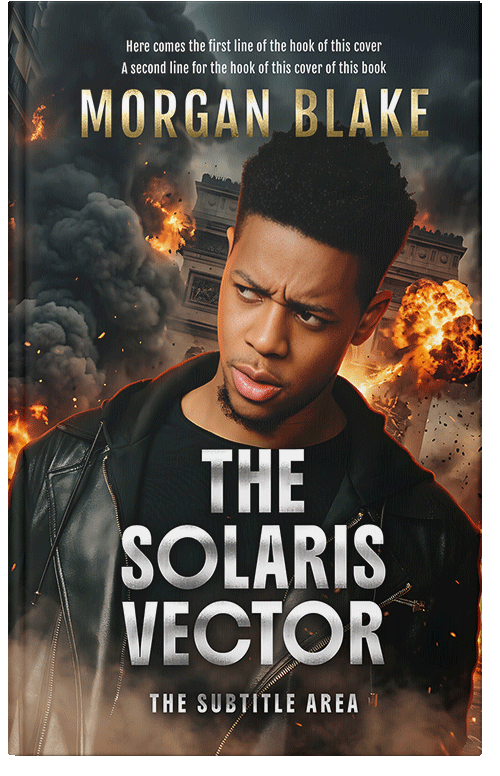 Front view of Premade Action & Adventure Book Cover - Tan #37310 | BookCoverZone