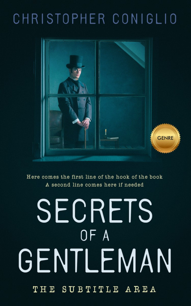 Front view of Black Pearl #1299 - Premade Historical Book Cover