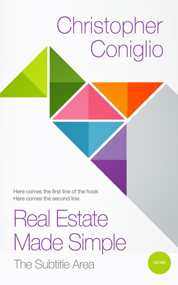 Front view of Porcelain #1380 - Premade Abstract Book Cover