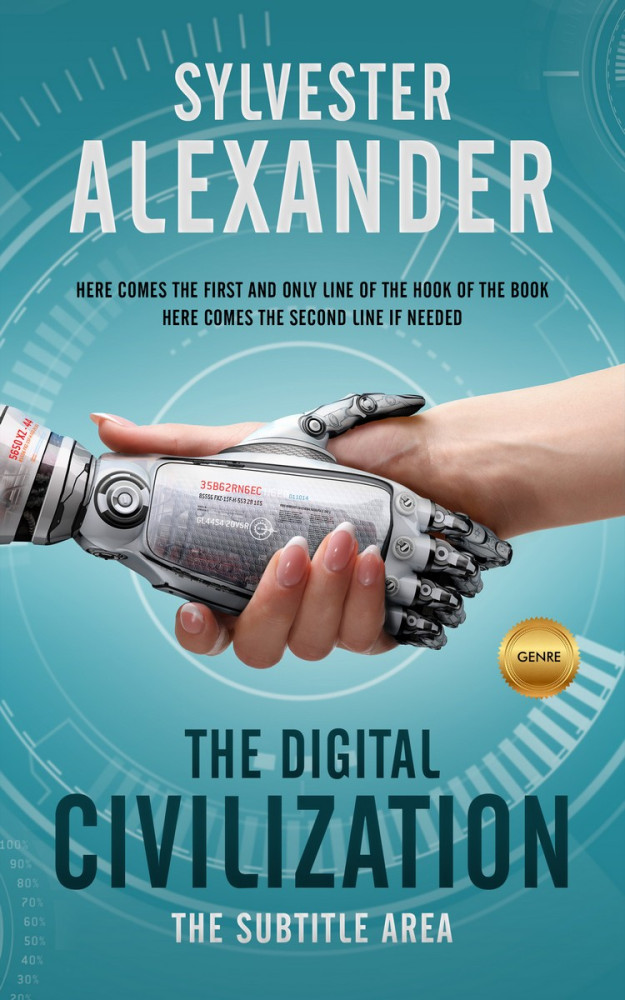 Front view of Hippie Blue #1571 - Premade Science Fiction Book Cover