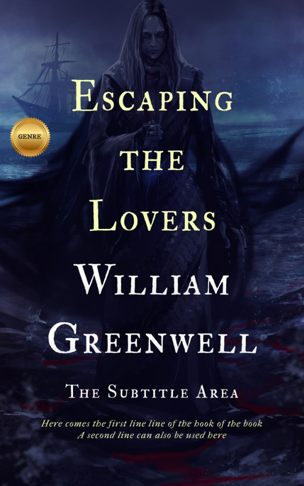 Front view of Ebony #1633 - Premade Fantasy Book Cover