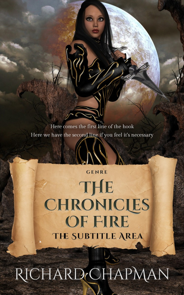 Front view of Tan #2043 - Premade Fantasy Book Cover