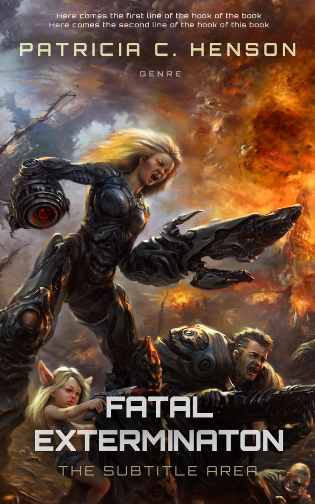 Front view of English Walnut #2136 - Premade Science Fiction Book Cover