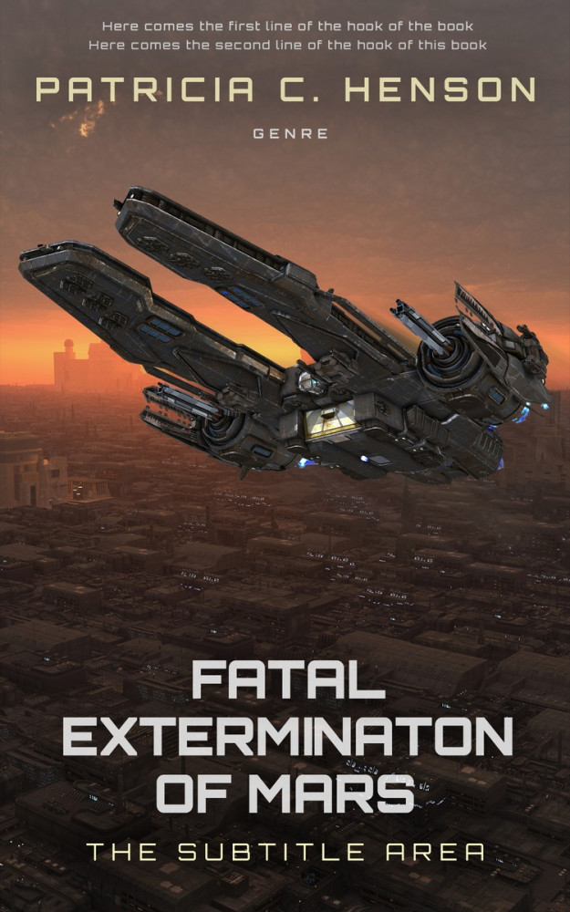 Front view of Taupe #2138 - Premade Science Fiction Book Cover