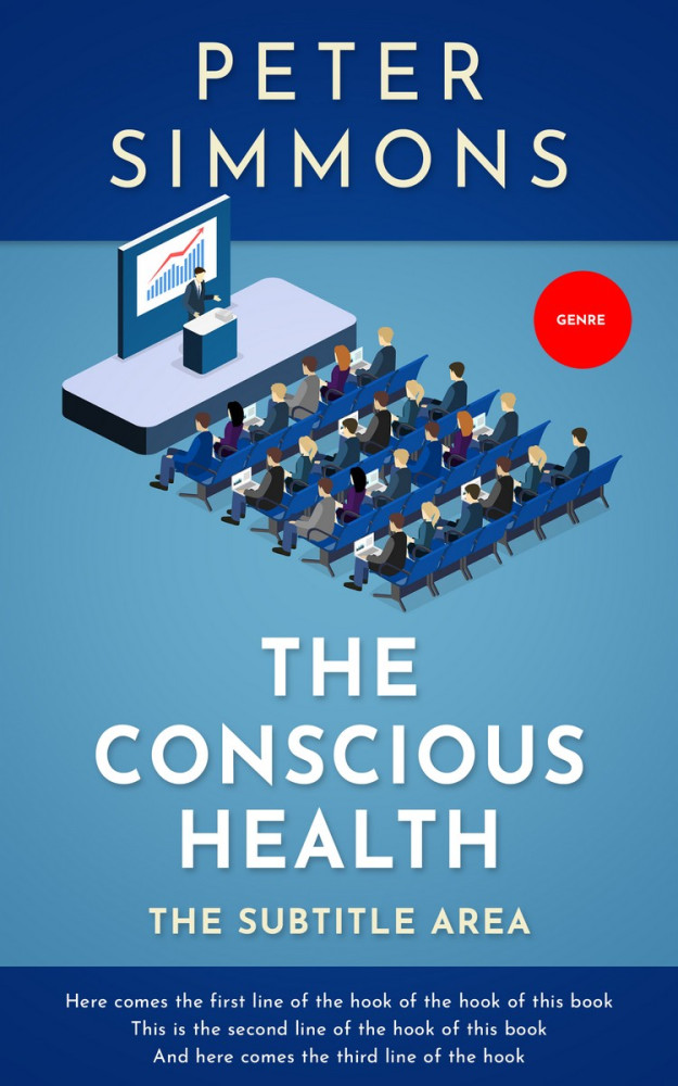 Front view of Hippie Blue #2788 - Premade Business Book Cover