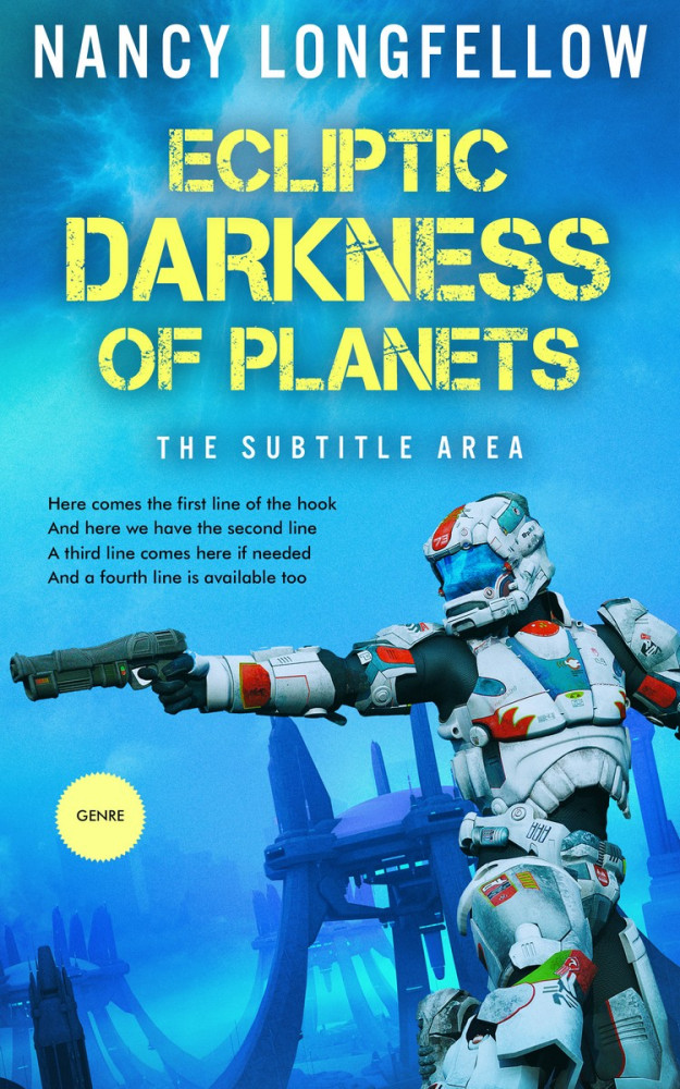 Front view of Curious Blue #3582 - Premade Science Fiction Book Cover