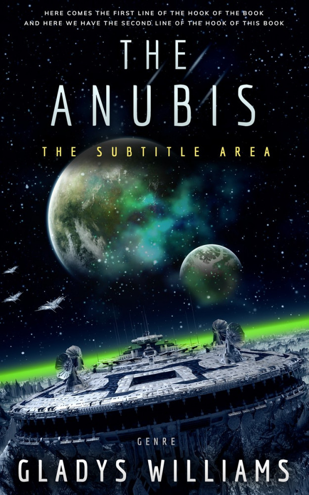 Front view of Ebony #3755 - Premade Science Fiction Book Cover