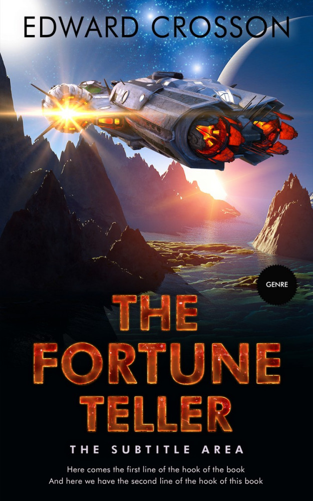 Front view of Oriental Pink #3905 - Premade Science Fiction Book Cover