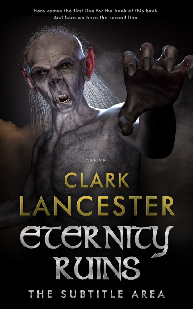 Front view of Cod Gray #3980 - Premade Fantasy Book Cover | BookCoverZone