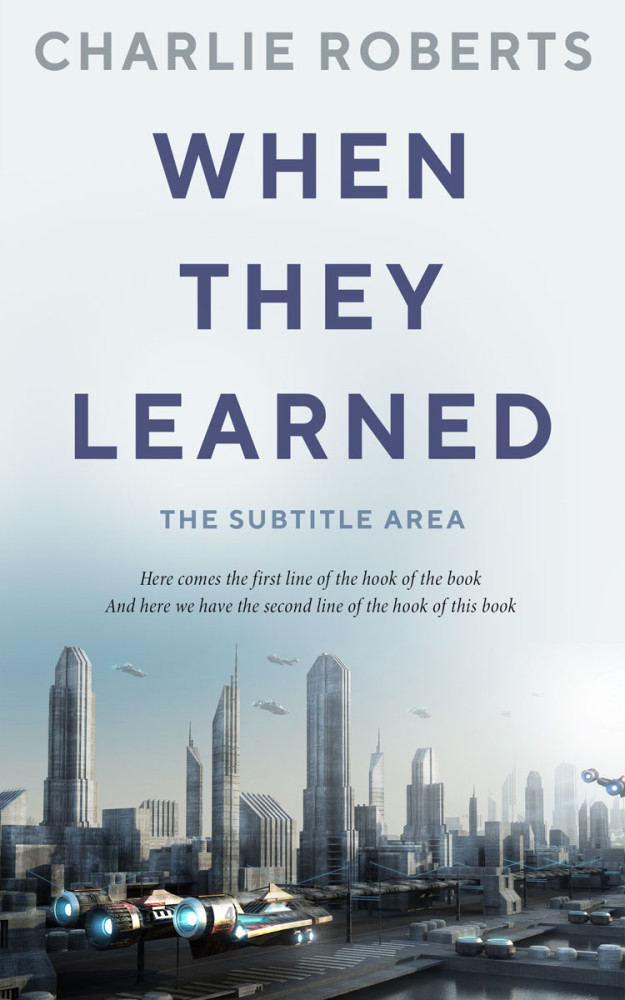 Front view of Bright Gray #4360 - Premade Science Fiction Book Cover