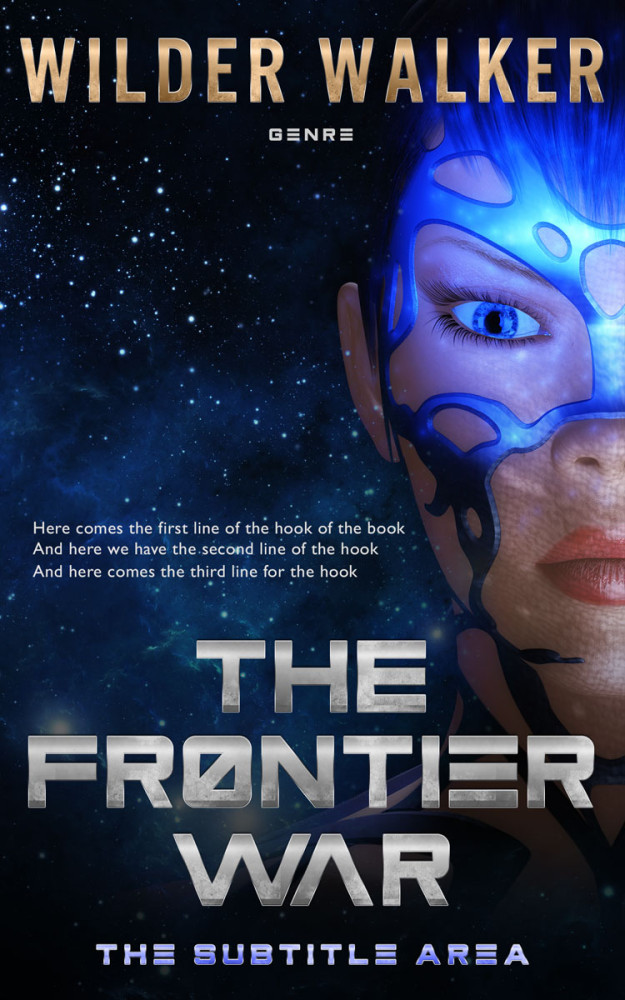 Front view of Black #4459 - Premade Fantasy Book Cover