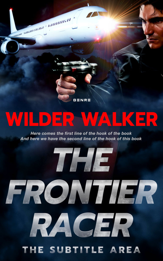 Front view of Clam Shell #4484 - Premade Action & Adventure Book Cover