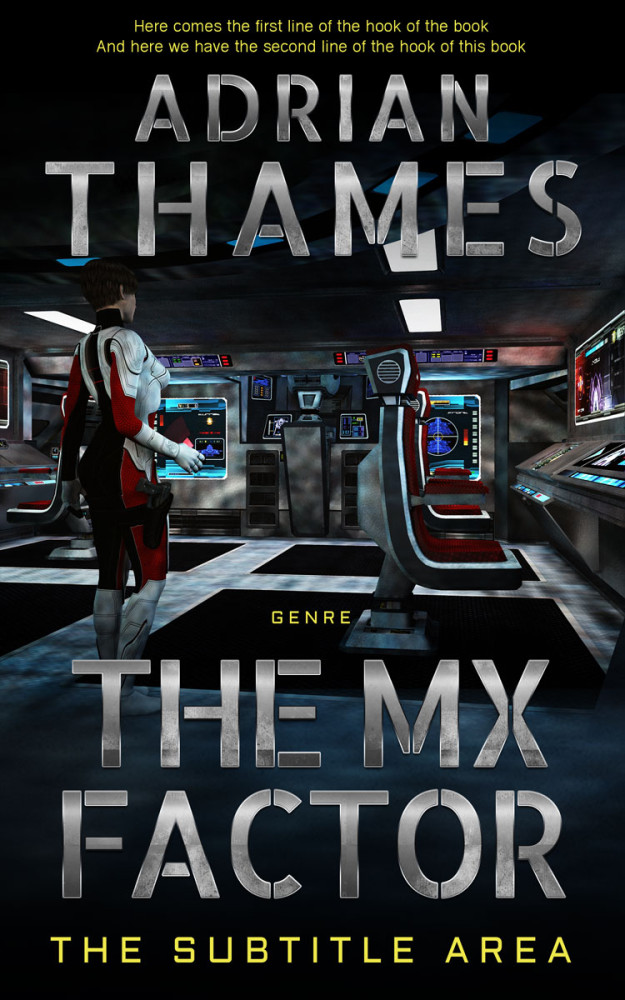 Front view of Black #4729 - Premade Science Fiction Book Cover