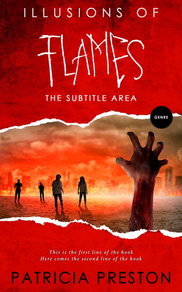 Front view of Milano Red #5286 - Premade Abstract Book Cover