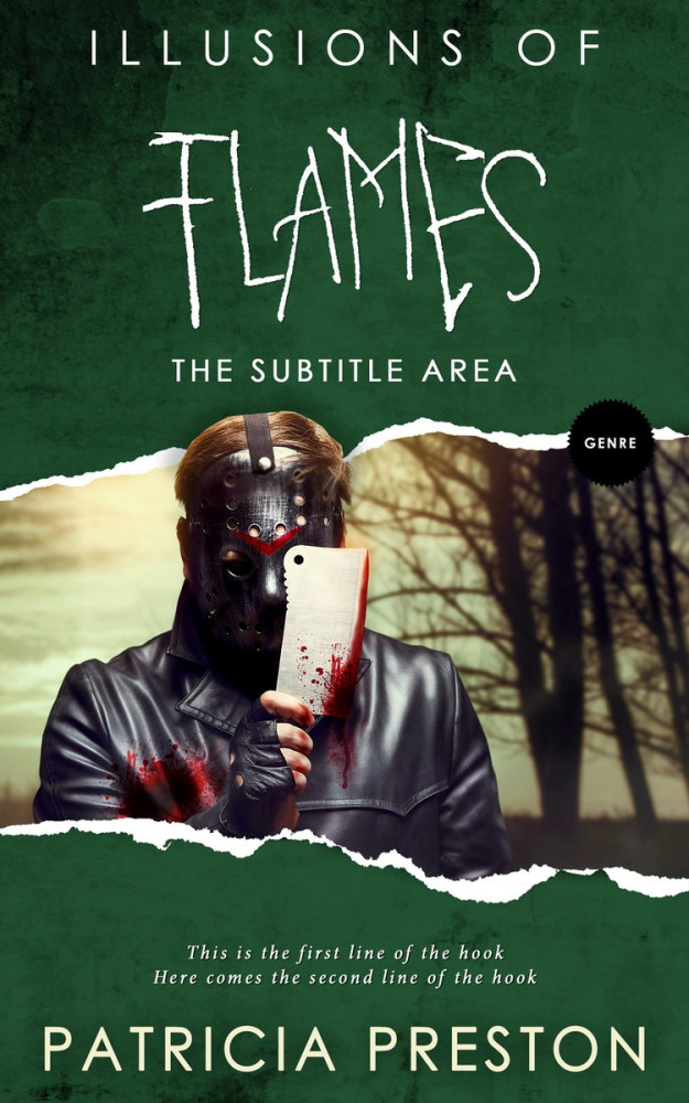 Front view of Green Kelp #5288 - Premade Abstract Book Cover