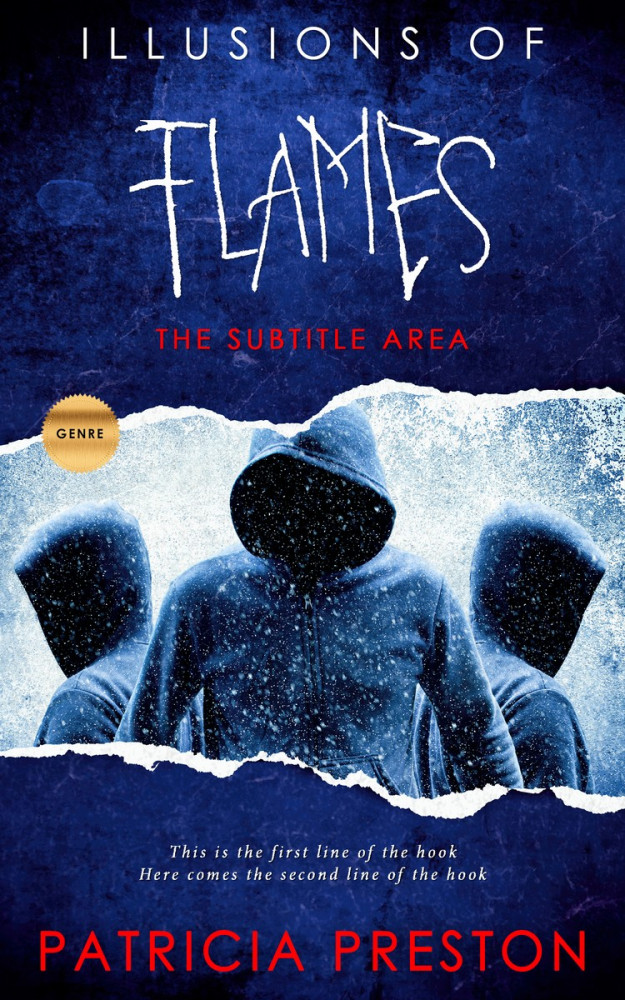 Front view of Black #5293 - Premade Abstract Book Cover