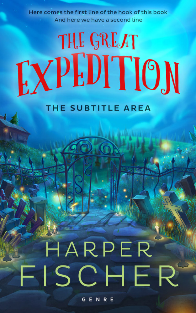 Front view of Blue Dianne #6990 - Premade Fantasy Book Cover