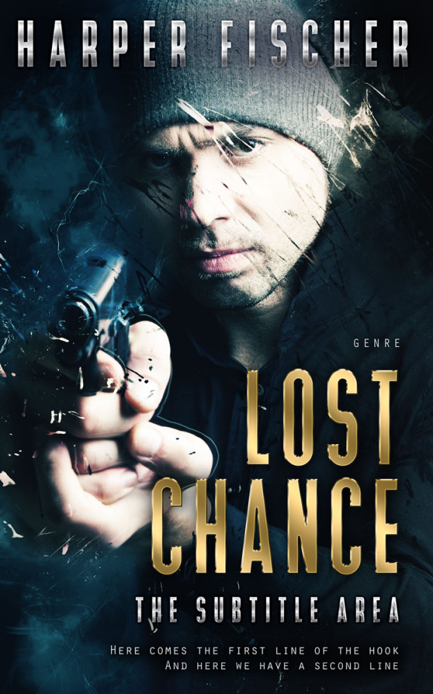 Front view of Soft Amber #7140 - Premade Action & Adventure Book Cover