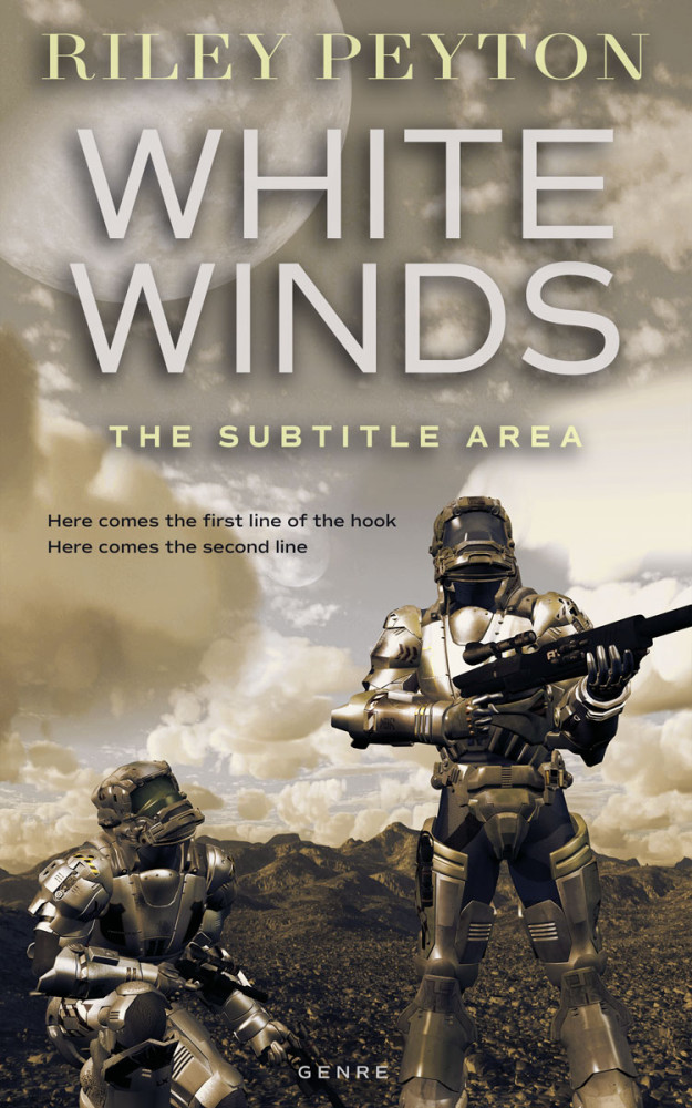 Front view of Pale Oyster #7485 - Premade Science Fiction Book Cover