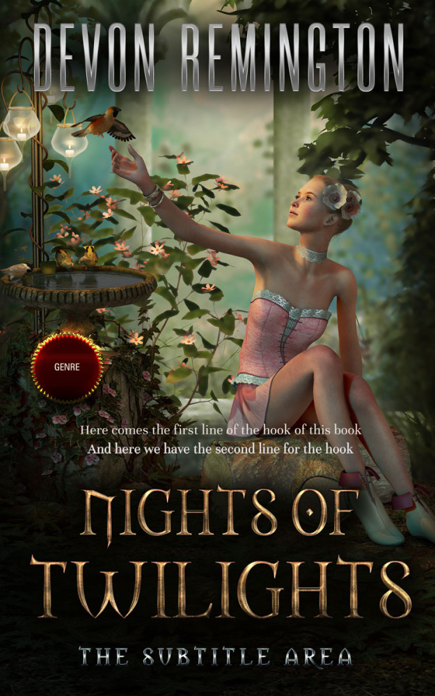 Front view of Rangoon Green #7643 - Premade Fantasy Book Cover