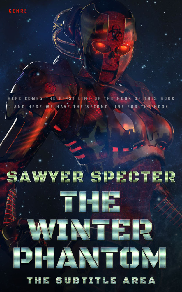 Front view of Steel Gray #7712 - Premade Science Fiction Book Cover