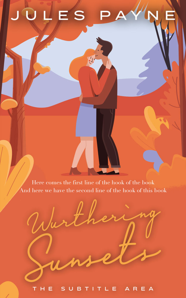 Front view of Red Damask #7853 - Premade Romance Book Cover