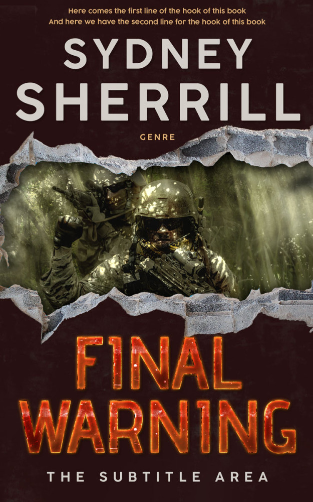 Front view of Oil #8019 - Premade Action & Adventure Book Cover