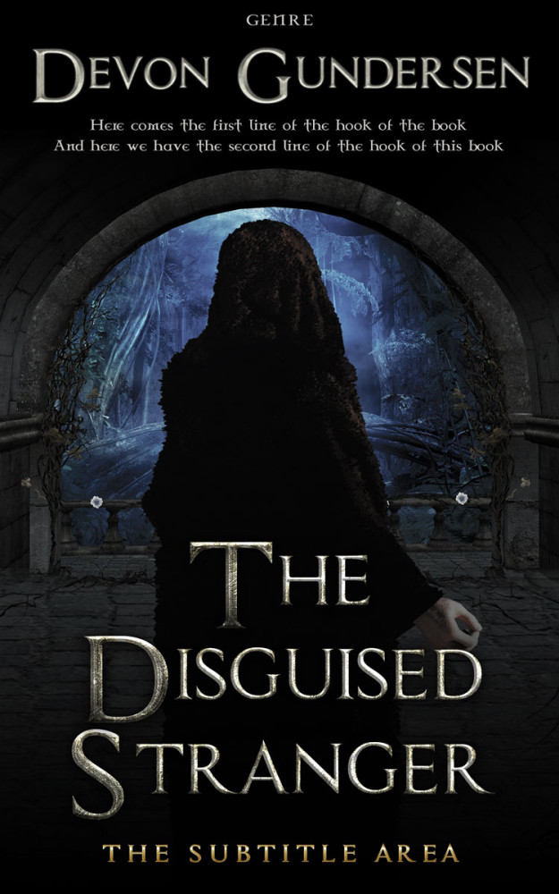 Front view of Black #8402 - Premade Fantasy Book Cover