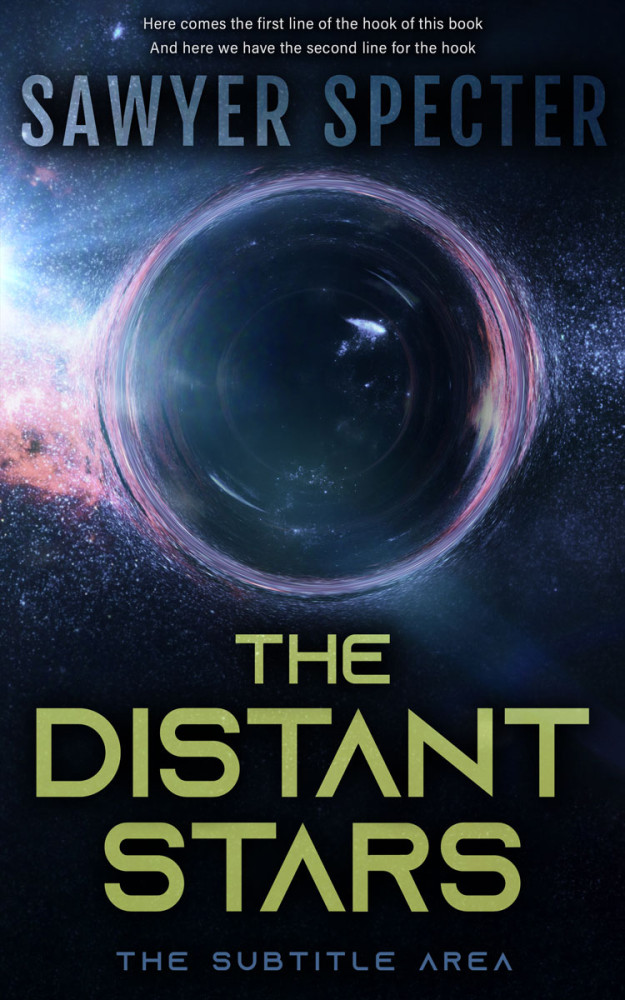 Front view of Ebony #9143 - Premade Science Fiction Book Cover