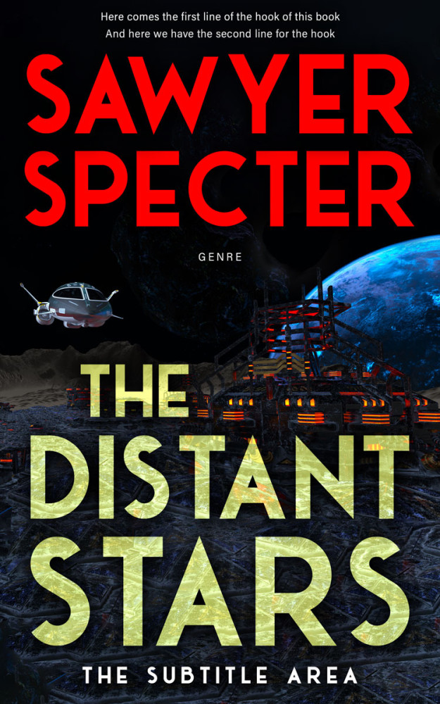 Front view of Red Damask #9149 - Premade Science Fiction Book Cover