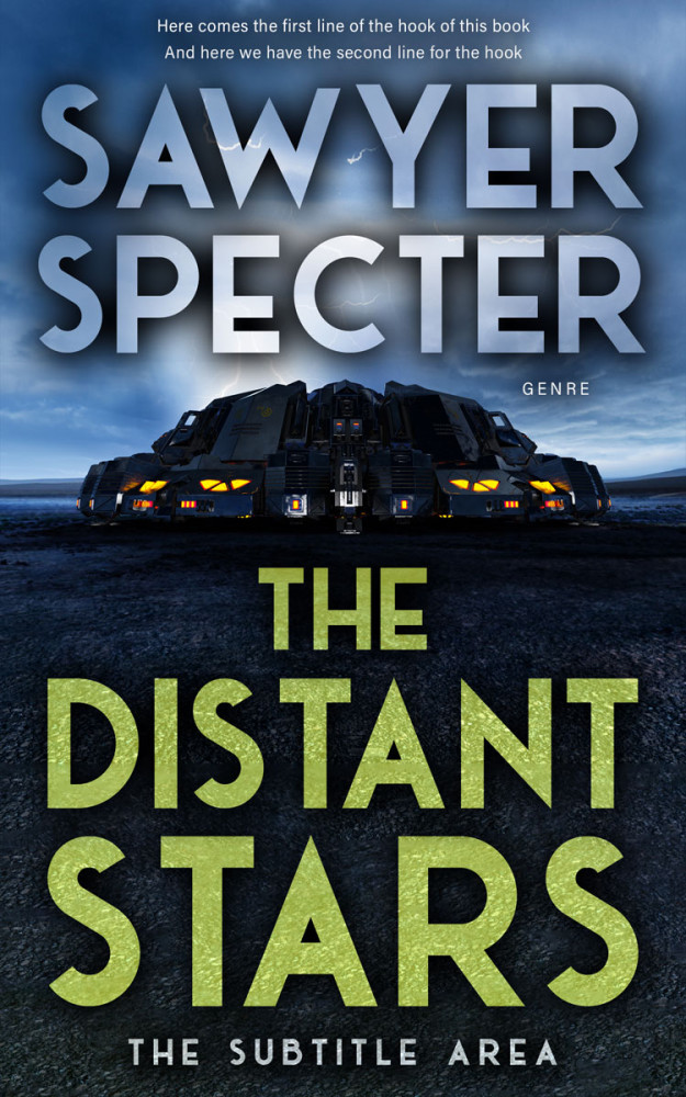 Front view of Swamp Green #9152 - Premade Science Fiction Book Cover