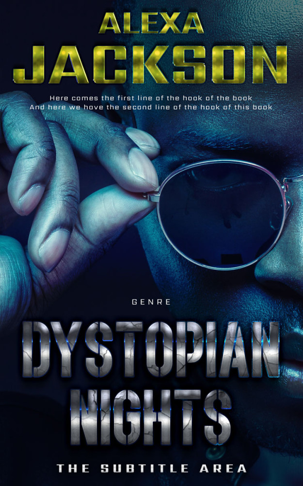 Front view of Black #9358 - Premade Science Fiction Book Cover