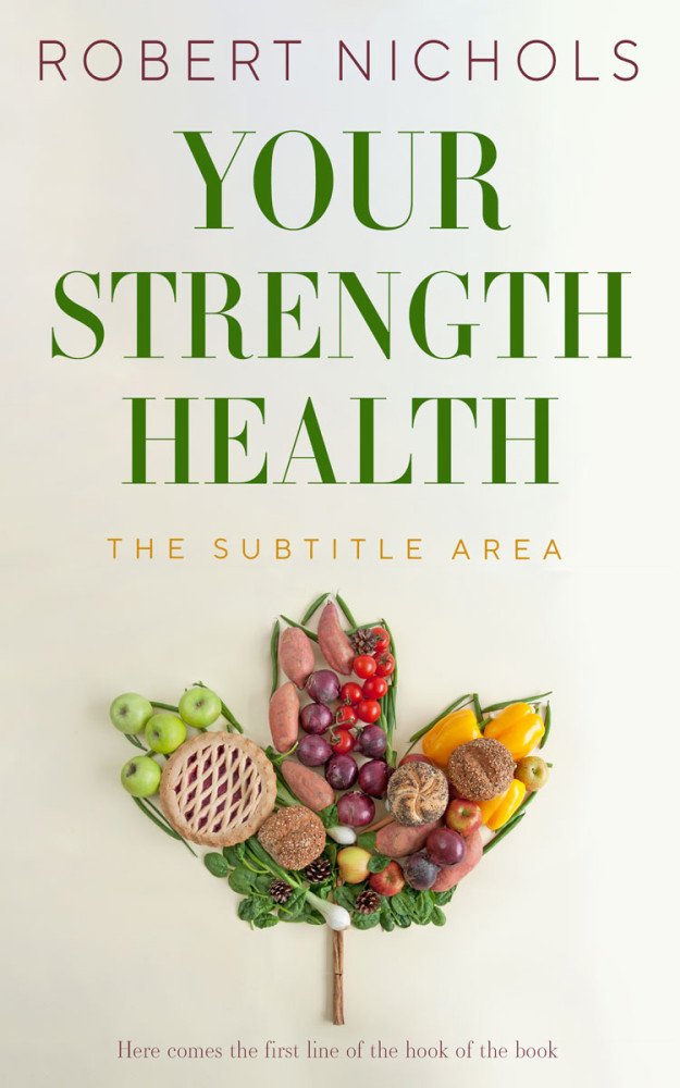 Front view of Green White #10772 - Premade Health & Dieting & Fitness Book Cover