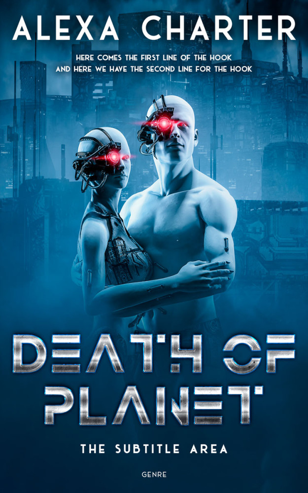 Front view of Teal Blue #12348 - Premade Apocalyptica Book Cover