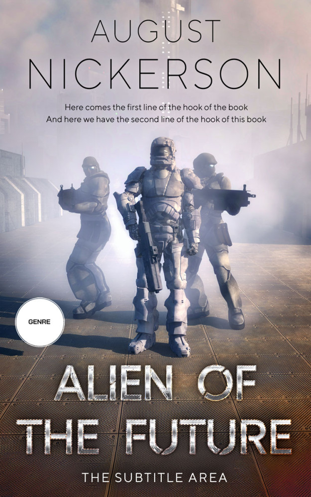 Front view of Pale Slate #12372 - Premade Science Fiction Book Cover | BookCoverZone