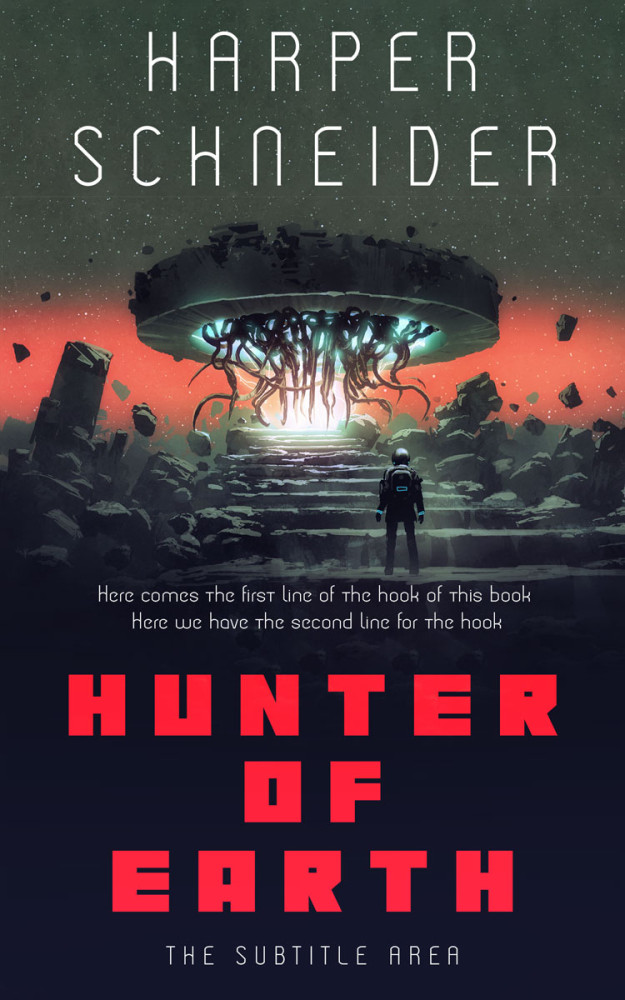 Front view of Shark #12422 - Premade Science Fiction Book Cover