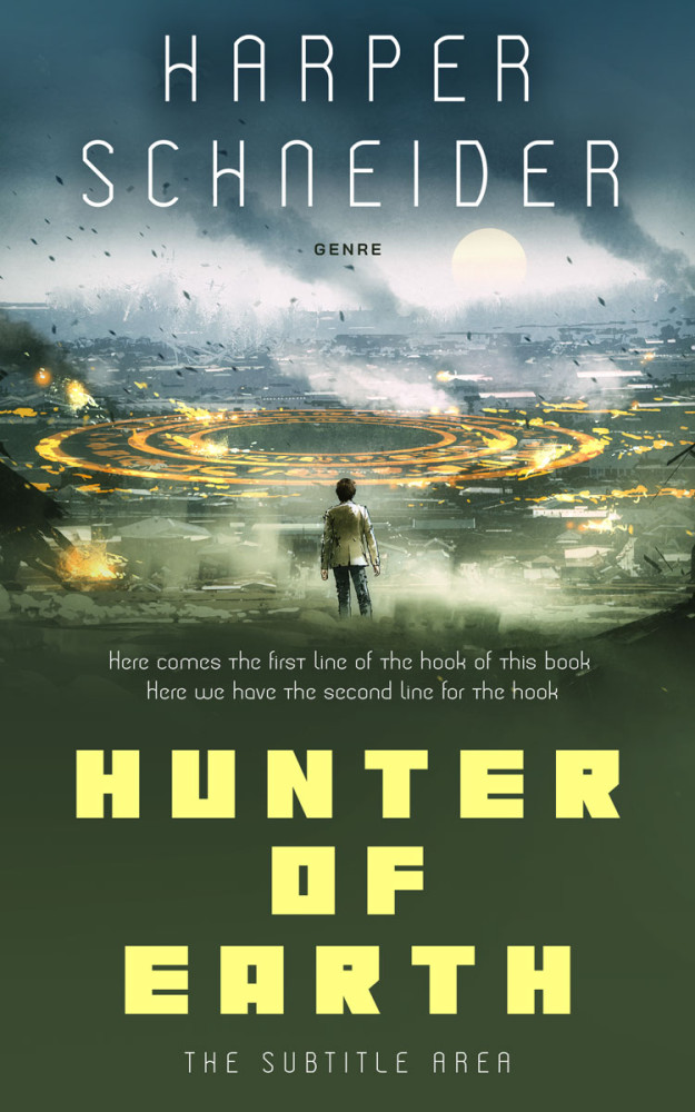 Front view of Lunar Green #12425 - Premade Apocalyptica Book Cover