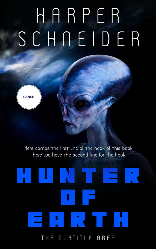 Front view of Ebony #12426 - Premade Science Fiction Book Cover