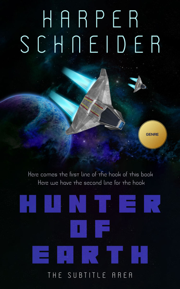 Front view of Ebony #12431 - Premade Science Fiction Book Cover