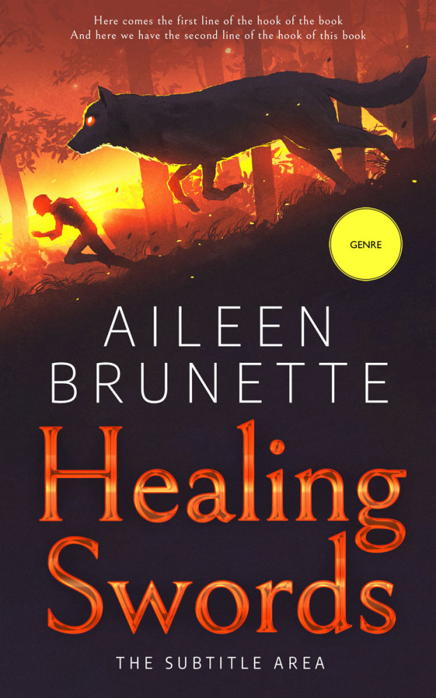 Front view of Red Damask #12682 - Premade Fantasy Book Cover