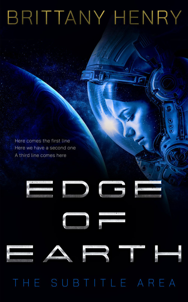 Front view of Ebony #13822 - Premade Science Fiction Book Cover