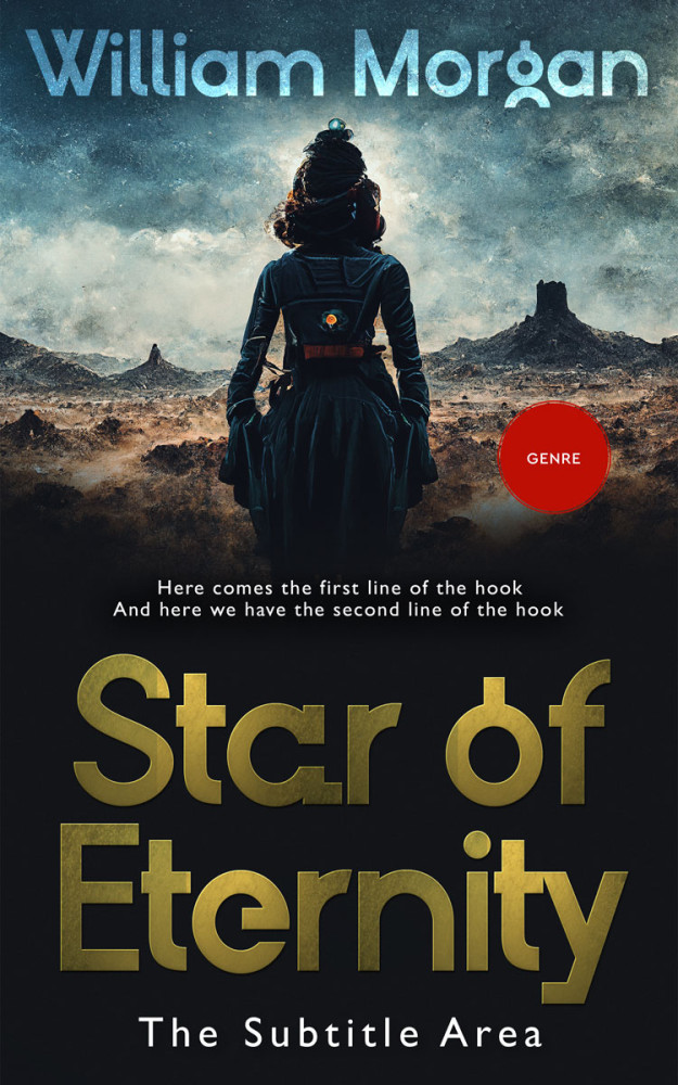 Front view of Heathered Gray #13929 - Premade Science Fiction Book Cover