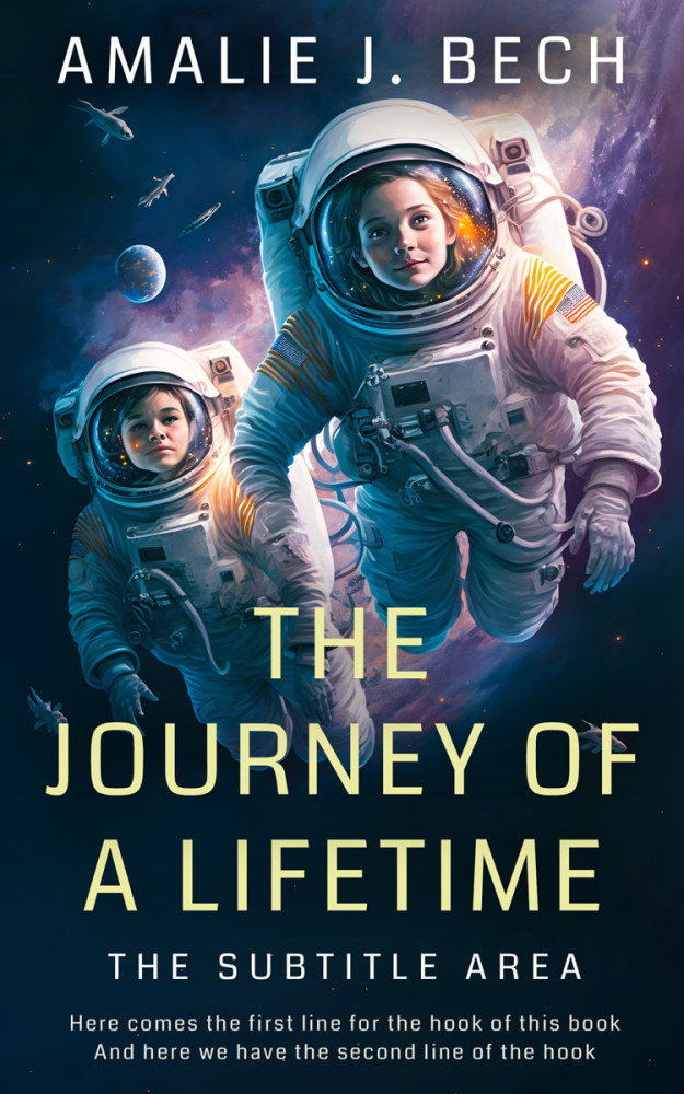 Front view of Soft Amber #14049 - Premade Science Fiction Book Cover